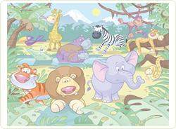 Tapet pentru copii Baby Jungle Safari