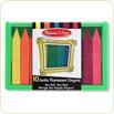 Set 10 creioane colorate groase trunghiulare in culori fluorescente