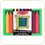 Set 10 creioane colorate groase trunghiulare in culori fluorescente