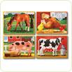 Set 4 puzzle lemn in cutie - Animale demostice