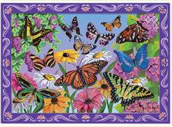 Set de creatie mozaic pe numere peisaj cu fluturi