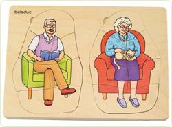 Puzzle stratificat Bunica si Bunicul
