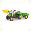 Tractor cu pedale Rolly Kid X Verde cu remorca si cupa