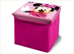 Taburet si cutie depozitare jucarii Disney Minnie Mouse
