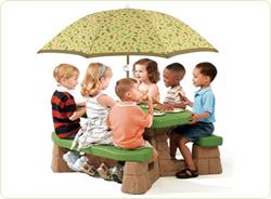 Masa picnic, cu umbrela - varianta recolor