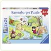 Puzzle Animale jucause, 2x24 piese