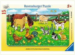 Puzzle Animale pe pajiste, 15 piese
