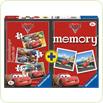 Puzzle+joc Memory Disney Cars, 3 buc. in cutie 15/20/25 piese