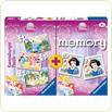 Puzzle+joc Memory Printesele Disney, 3 buc. in cutie 15/20/25 piese