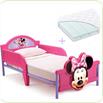 Set pat cu cadru metalic Disney Minnie Mouse 3D si saltea pentru patut Dreamily - 140 x 70 x 10 cm