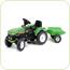 Tractor Farm verde cu remorca si pedale
