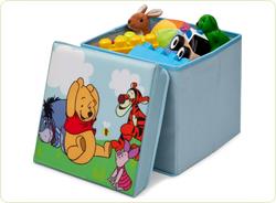 Taburet si cutie depozitare jucarii Disney Winnie the Pooh