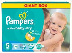 Scutece Pampers Active Baby 5 Junior Giant Pack 78 buc