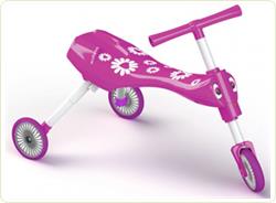 Tricicleta fara pedale Scuttlebug Fleur (roz cu alb)