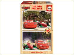 Puzzle din lemn Cars 2, 2x50 piese