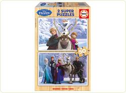 Puzzle din lemn Frozen, 2x50 piese