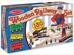 Set Trenulet din lemn cu depou